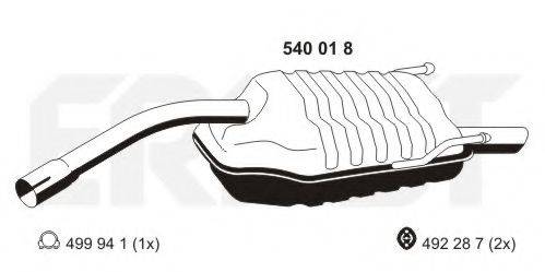 ERNST 540018 Глушник вихлопних газів кінцевий