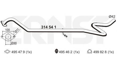 ERNST 314541 Труба вихлопного газу