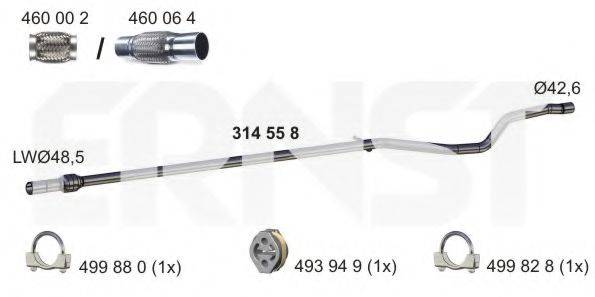 ERNST 314558 Труба вихлопного газу