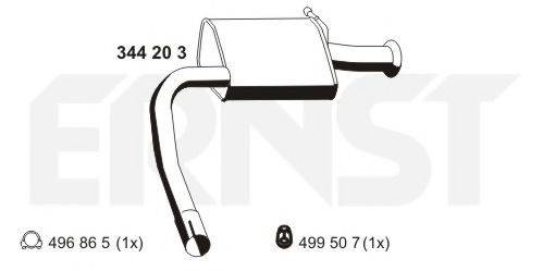 ERNST 344203 Глушник вихлопних газів кінцевий
