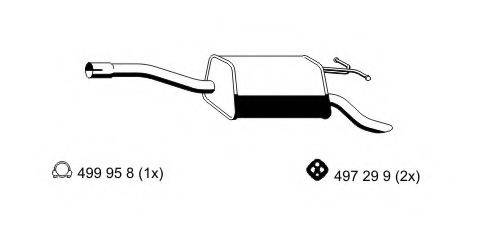 ERNST 362245 Глушник вихлопних газів кінцевий