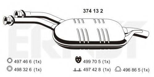 ERNST 374132 Середній глушник вихлопних газів