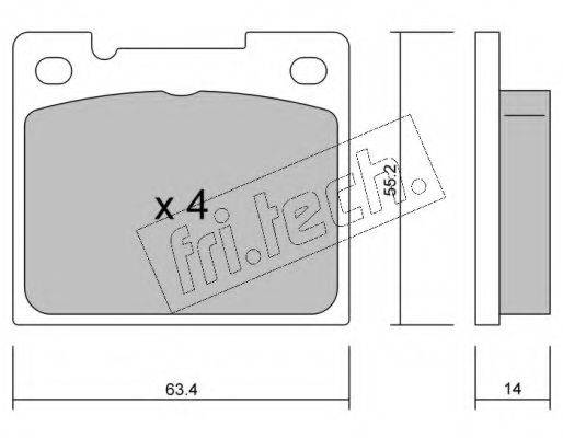 FRI.TECH. 0040 Комплект гальмівних колодок, дискове гальмо