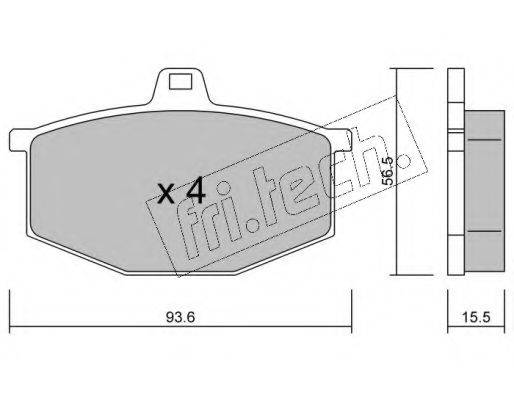 FRI.TECH. 0140 Комплект гальмівних колодок, дискове гальмо
