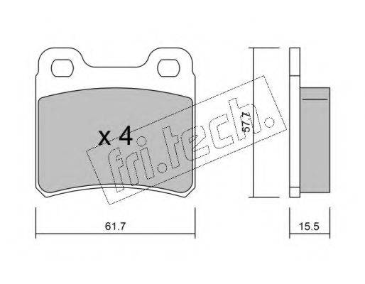 FRI.TECH. 1430 Комплект гальмівних колодок, дискове гальмо