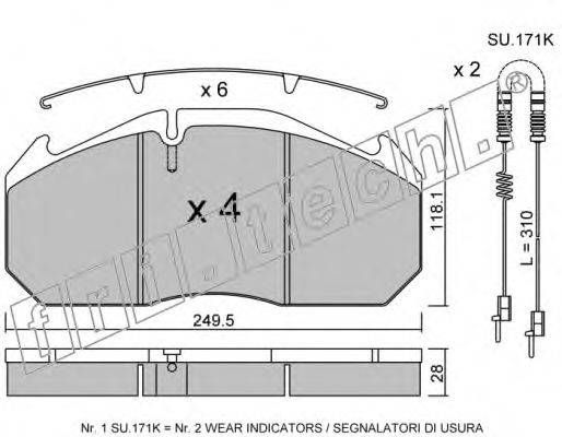 FRI.TECH. 6020W Комплект гальмівних колодок, дискове гальмо