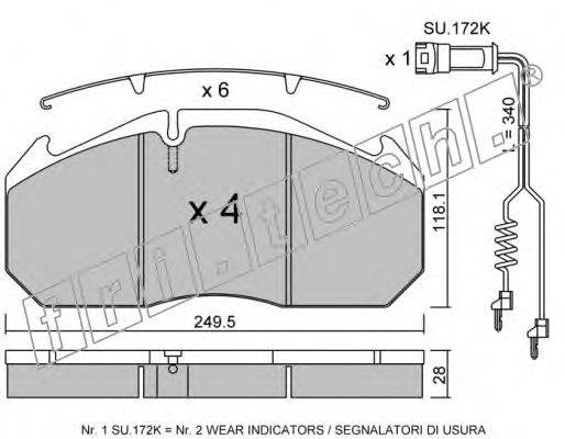 FRI.TECH. 6021W Комплект гальмівних колодок, дискове гальмо