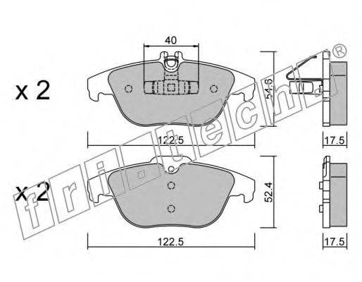 FRI.TECH. 6822 Комплект гальмівних колодок, дискове гальмо