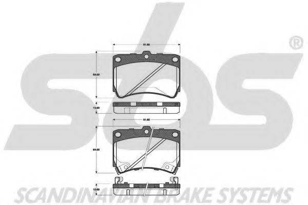 SBS 1501223515 Комплект гальмівних колодок, дискове гальмо