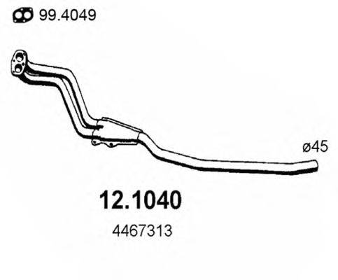 ASSO 121040 Труба вихлопного газу