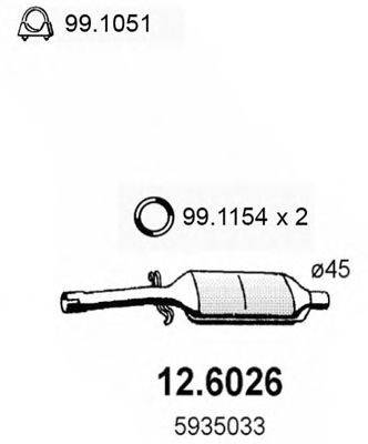 ASSO 126026 Середній глушник вихлопних газів