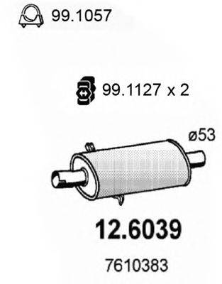 ASSO 126039 Середній глушник вихлопних газів