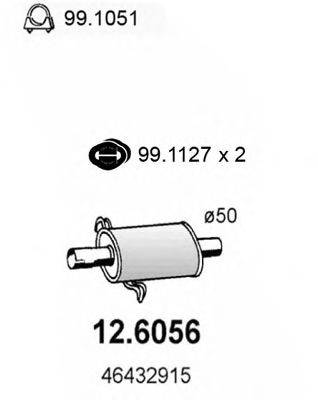 ASSO 126056 Середній глушник вихлопних газів