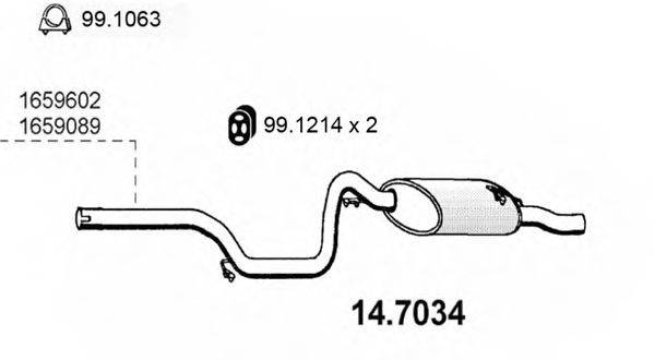 ASSO 147034 Глушник вихлопних газів кінцевий