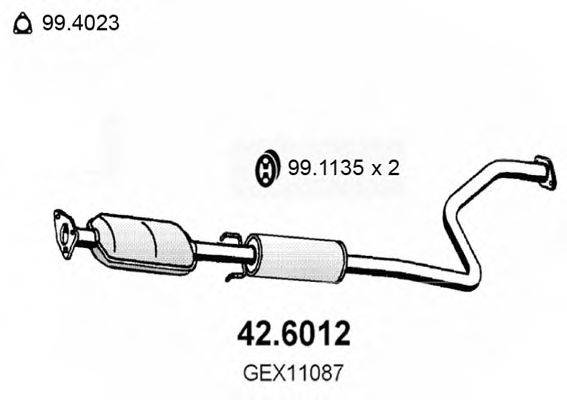 ASSO 426012 Середній глушник вихлопних газів