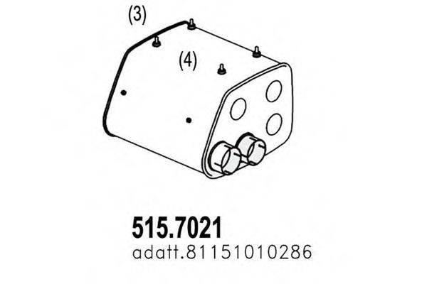 ASSO 5157021 Середній/кінцевий глушник ОГ