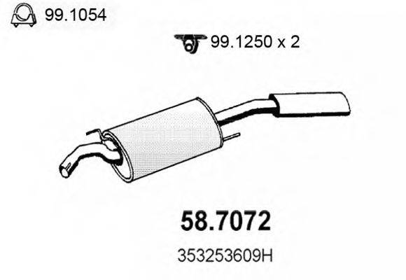 ASSO 587072 Глушник вихлопних газів кінцевий