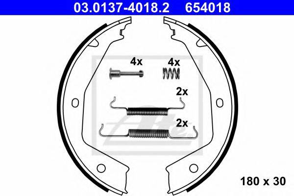 ATE 03013740182 Комплект гальмівних колодок, стоянкова гальмівна система