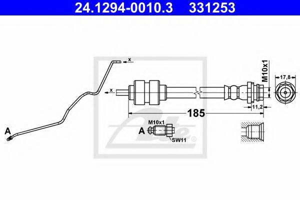 ATE 24129400103 Гальмівний шланг