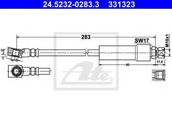 ATE 24523202833 Гальмівний шланг