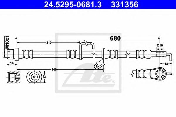 ATE 24529506813 Гальмівний шланг