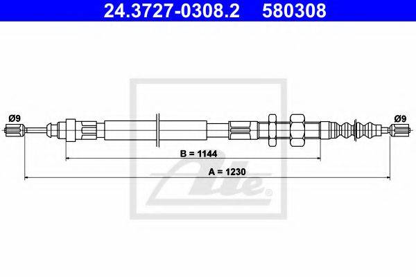 ATE 24372703082 Трос, стоянкова гальмівна система