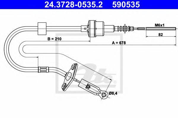 ATE 24372805352 Трос, управління зчепленням