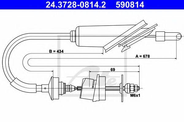 ATE 24372808142 Трос, управління зчепленням