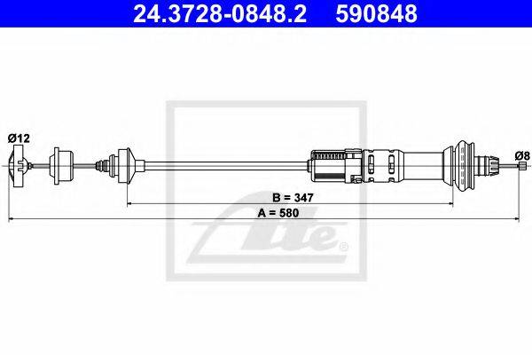 ATE 24372808482 Трос, управління зчепленням