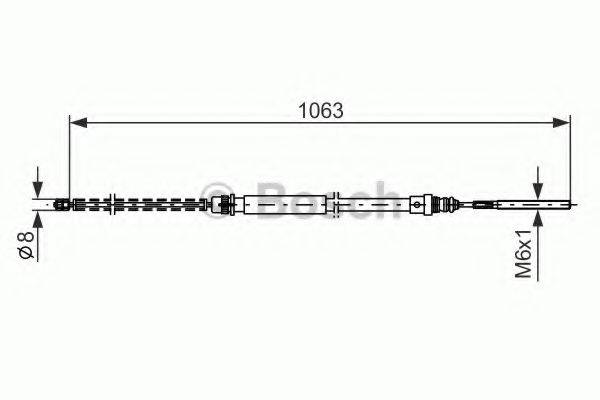 BOSCH 1987477568 Трос, стоянкова гальмівна система