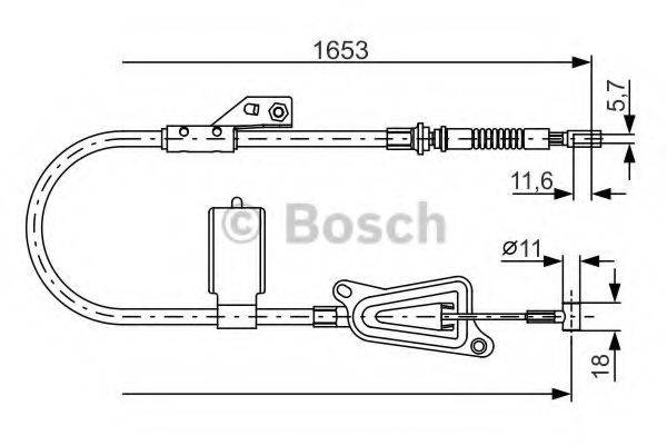 BOSCH 1987477915 Трос, стоянкова гальмівна система