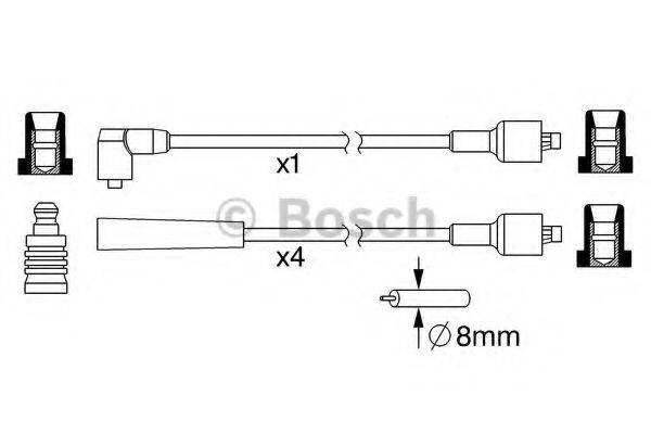 BOSCH 0986357114 Комплект дротів запалювання