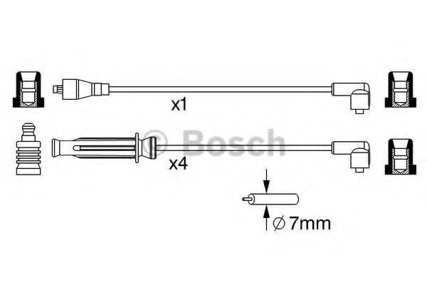 BOSCH 0986357236 Комплект дротів запалювання