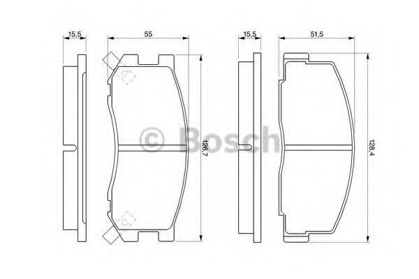 BOSCH 0986424133 Комплект гальмівних колодок, дискове гальмо