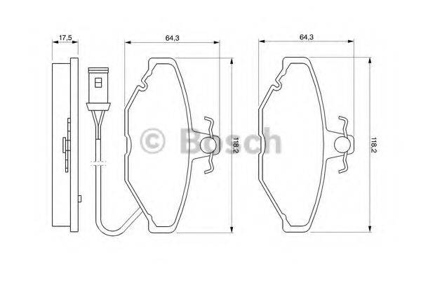 BOSCH 0986424151 Комплект гальмівних колодок, дискове гальмо