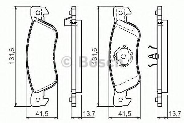 BOSCH 0986424262 Комплект гальмівних колодок, дискове гальмо