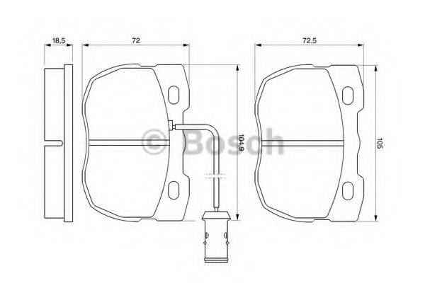 BOSCH 0986424287 Комплект гальмівних колодок, дискове гальмо