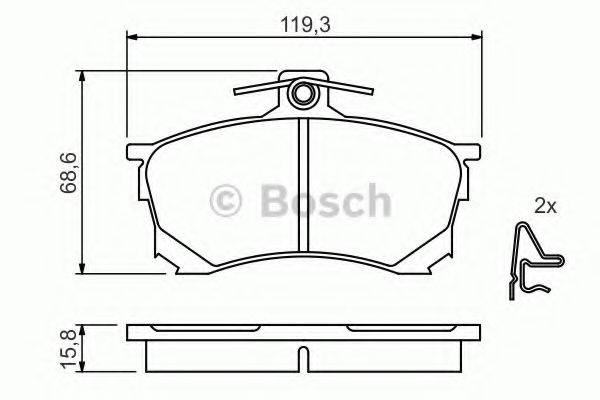 BOSCH 0986424370 Комплект гальмівних колодок, дискове гальмо