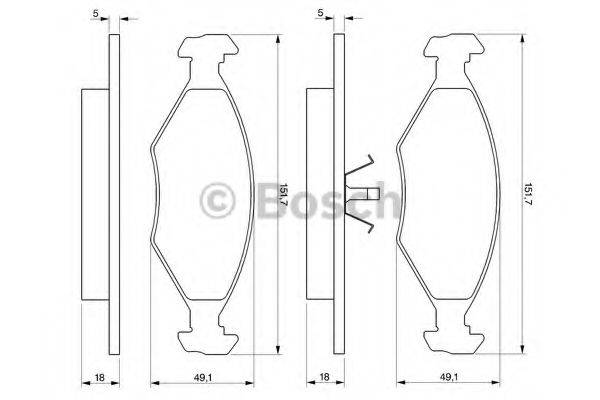 BOSCH 0986424514 Комплект гальмівних колодок, дискове гальмо