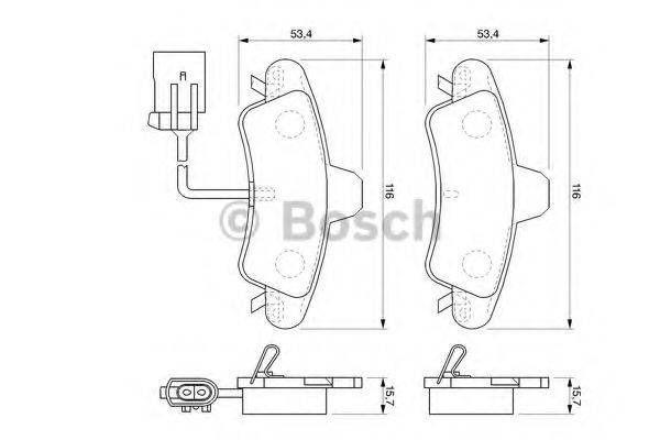 BOSCH 0986424745 Комплект гальмівних колодок, дискове гальмо