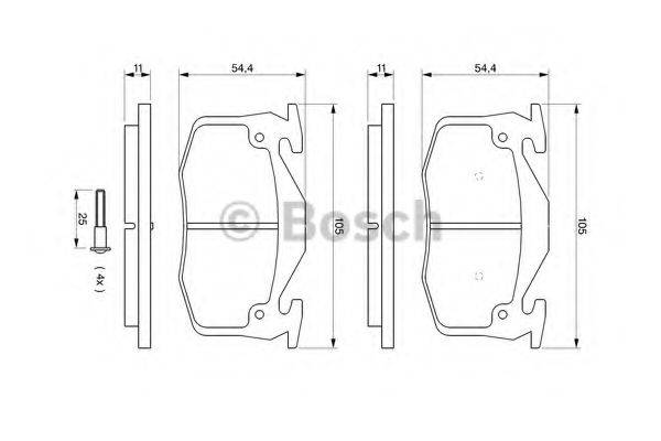 BOSCH 0986461149 Комплект гальмівних колодок, дискове гальмо