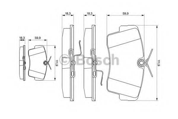 BOSCH 0986469761 Комплект гальмівних колодок, дискове гальмо