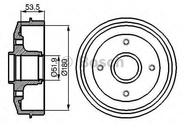 BOSCH 0986477019 Гальмівний барабан