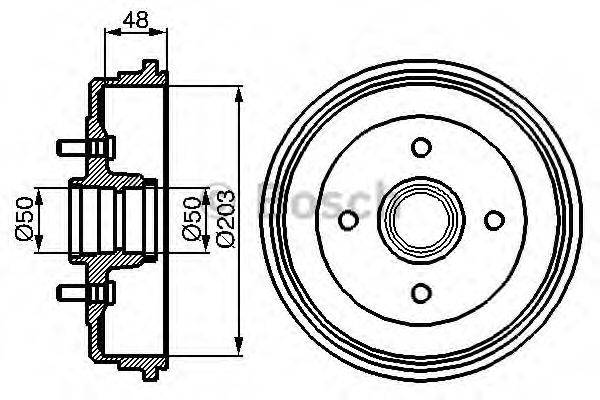 BOSCH 0986477049 Гальмівний барабан