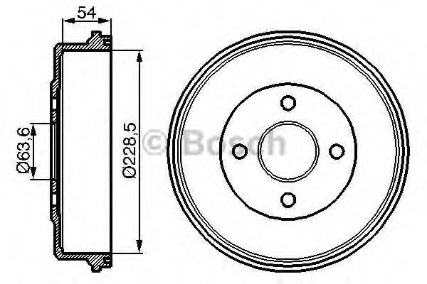 BOSCH 0986477051 Гальмівний барабан