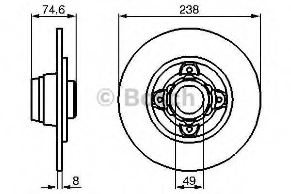 BOSCH 0986478557 гальмівний диск