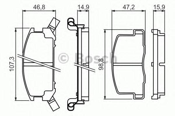 BOSCH 0986494412 Комплект гальмівних колодок, дискове гальмо