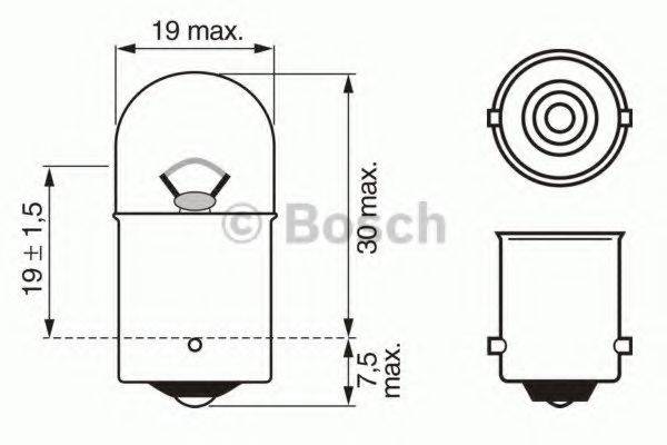 BOSCH 1987302284 Лампа розжарювання; ліхтар освітлення номерного знака; Лампа розжарювання, фара заднього ходу; Лампа розжарювання, задній гарабітний вогонь