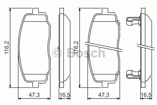 BOSCH 0986494491 Комплект гальмівних колодок, дискове гальмо