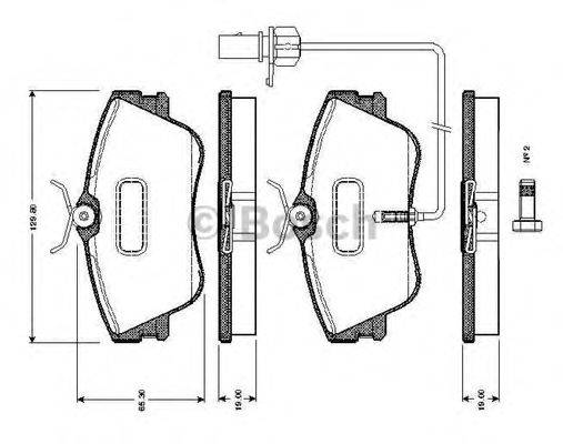 BOSCH 0986TB2028 Комплект гальмівних колодок, дискове гальмо